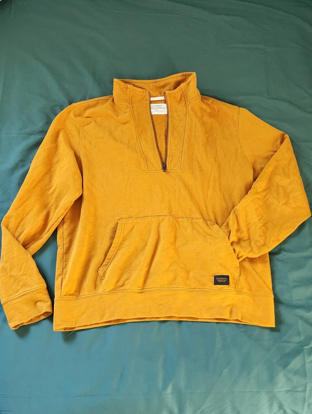 REI Cooperative Zip-Up Pullover Sweater Mens Size Large Yellow